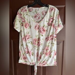 Naïf floral top with front tie size large